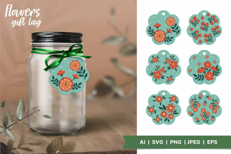 Gift Tag Bundle of Beautiful Red Flowers