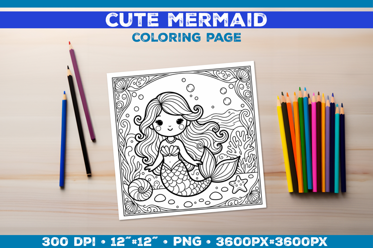 Mermaid Printable Coloring Page. Mermaid Coloring Book