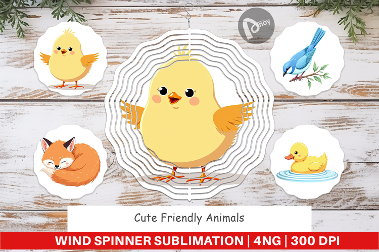 Wind Spinner Friendly Cute Animals