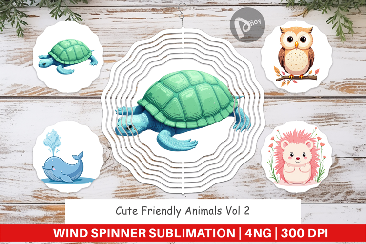 Wind Spinner Friendly Cute Animals
