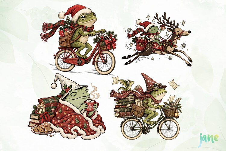 Cute Frog Christmas example image 1