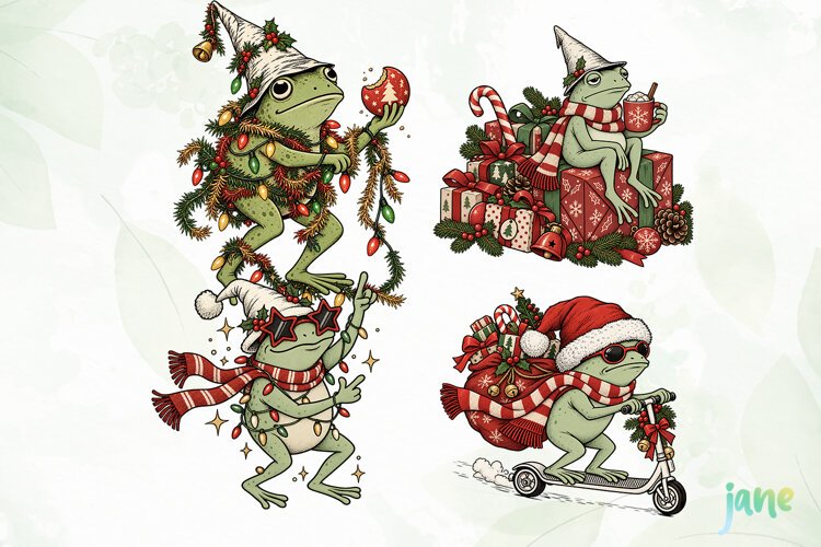 Cute Frog Christmas example image 1
