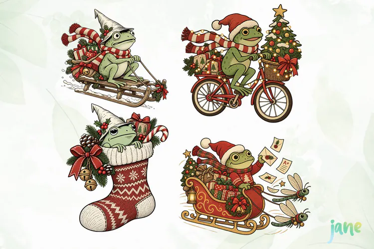 Cute Frog Christmas