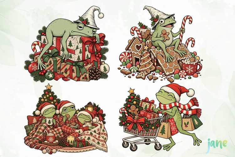 Cute Frog Christmas