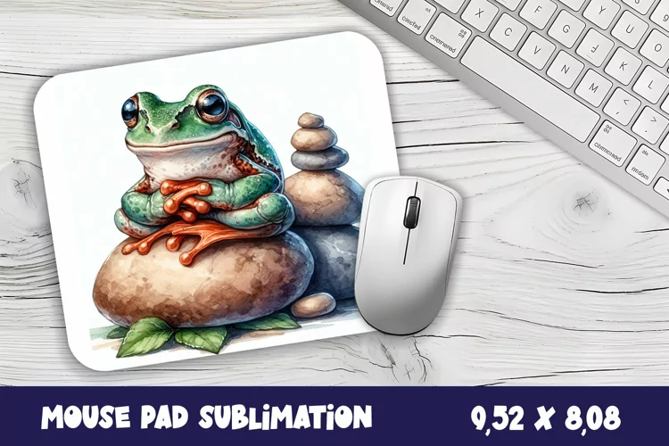 Chilling frog mousepad sublimation, Relax mouse pad design