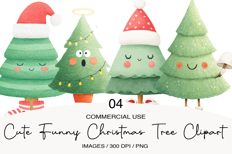 Cute Christmas Tree Clipart Image 8