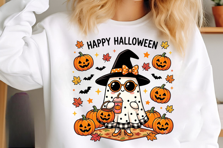 Cute Funny Ghost Pumpkin Halloween Png