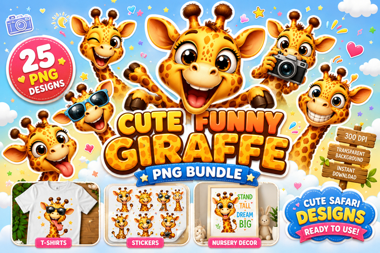 Cute Giraffe Cartoon Image 22