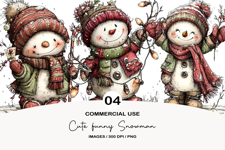 Christmas Snowman Clipart Image 20
