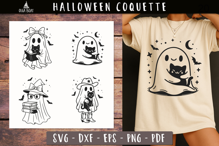 Cute Ghost clipart Halloween Coquette svg