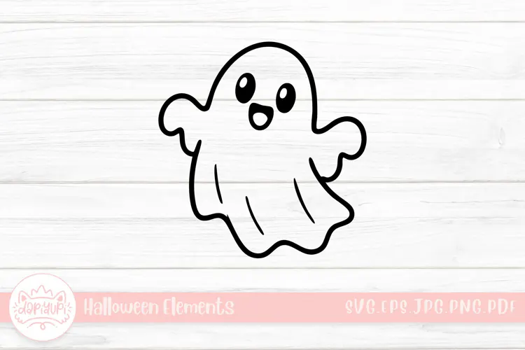 cute ghost doodle halloween element