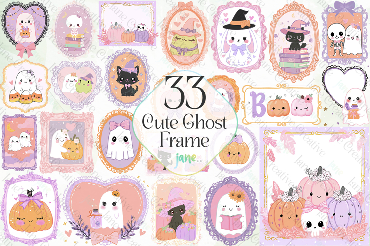 Cute Ghost Frame Sublimation Bundle
