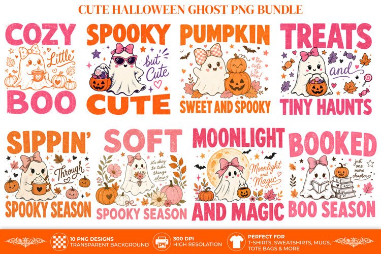 cute ghost halloween png, ghost clipart bundle, halloween sublimation designs, cute ghost t shirt design, spooky ghost png bundle, halloween ghost clipart, halloween png bundle, ghost shirt design, sublimation png, spooky season designs