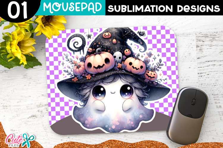 Cute Ghost Halloween Mouse Pad Sublimation PNG