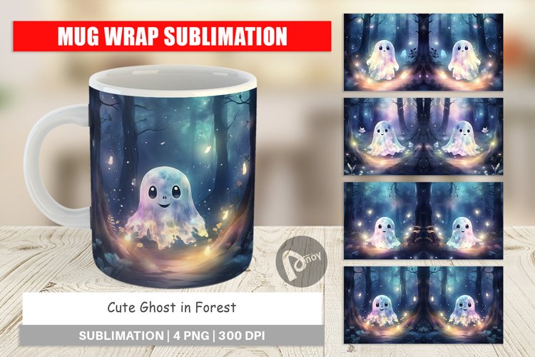 Mug Wrap Design Ghost in Forest