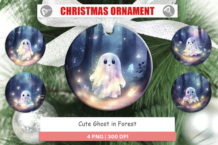Christmas Ornaments Ghost in Forest