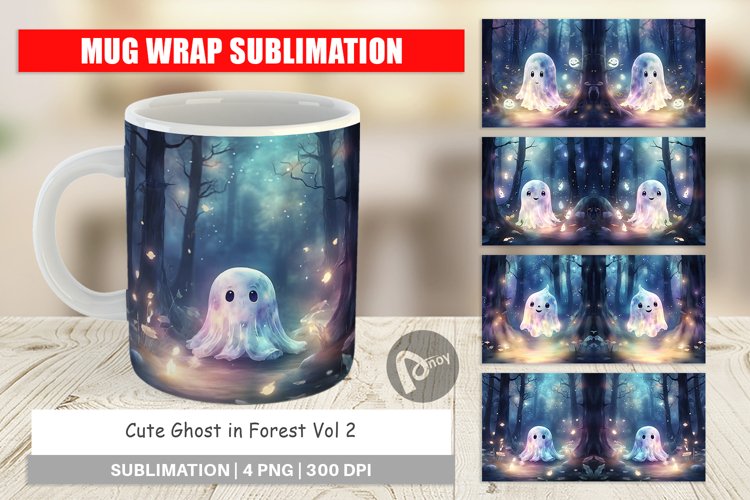 Mug Wrap Design Ghost in Forest
