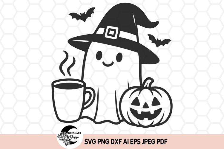 Cute Ghost SVG design | Halloween Ghost SVG & Clipart