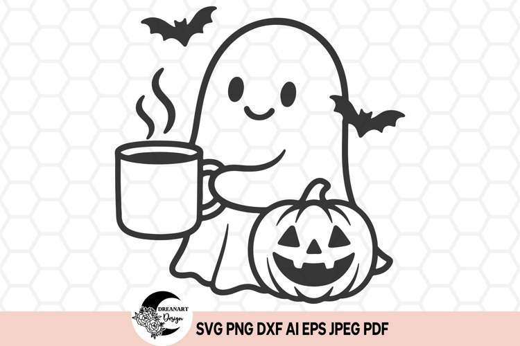 Cute Ghost SVG design | Halloween Ghost SVG & Clipart