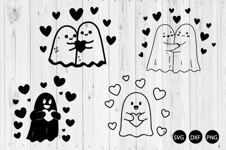 Valentine Ghost SVG ,Valentines Day SVG, Happy Valentine