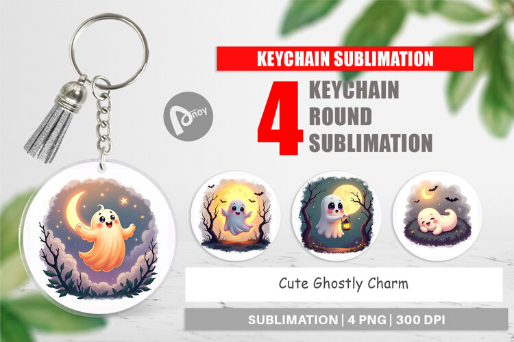 Keychain Halloween Ghostly Charm example image 1