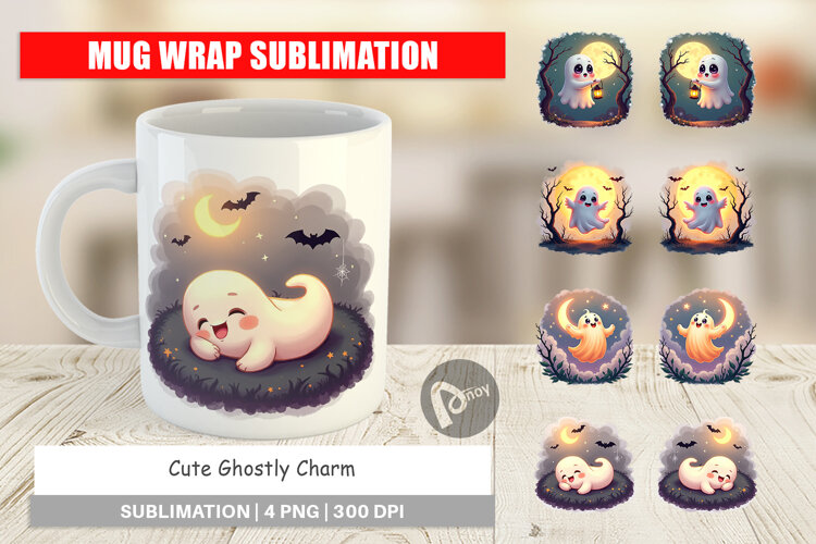 Mug Wrap Halloween Ghostly Charm example image 1