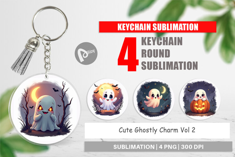 Keychain Halloween Ghostly Charm example image 1