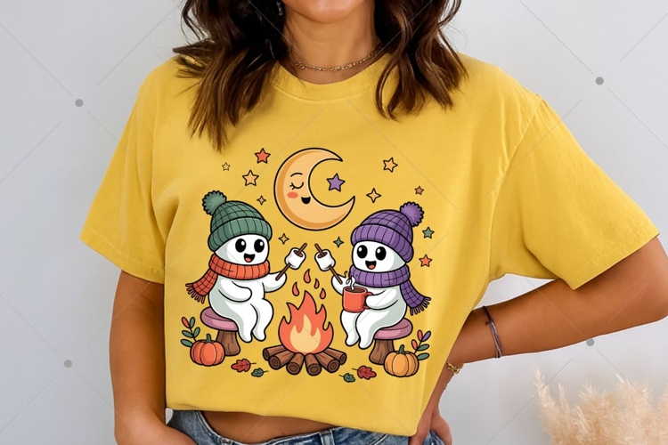 Cute Ghosts Camp Spooky Sublimation Design,Vintage Halloween