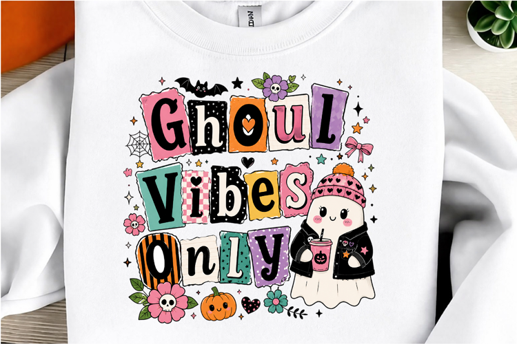 Halloween Vibes Only Ghost Graphic PNG