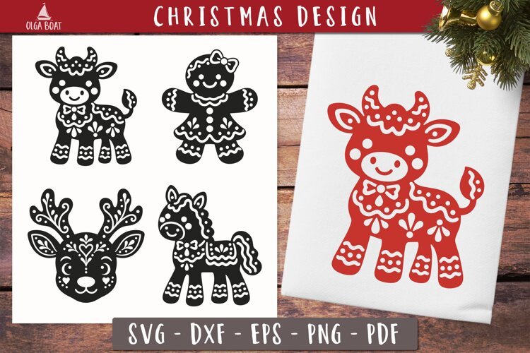 Cute Gingerbread Christmas Cookies SVG designs
