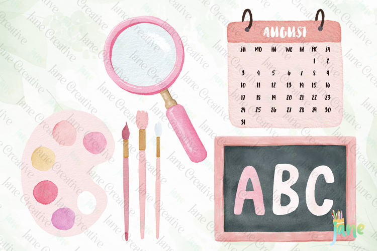 Cute Girly Back To School Clipart
