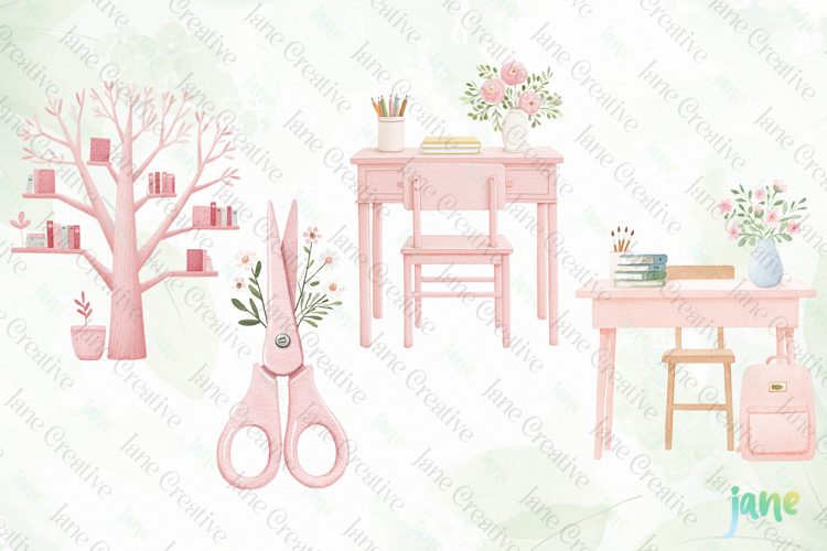 Cute Girly Back To School Clipart