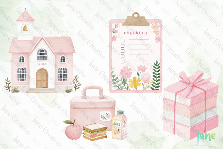 Cute Girly Back To School Clipart