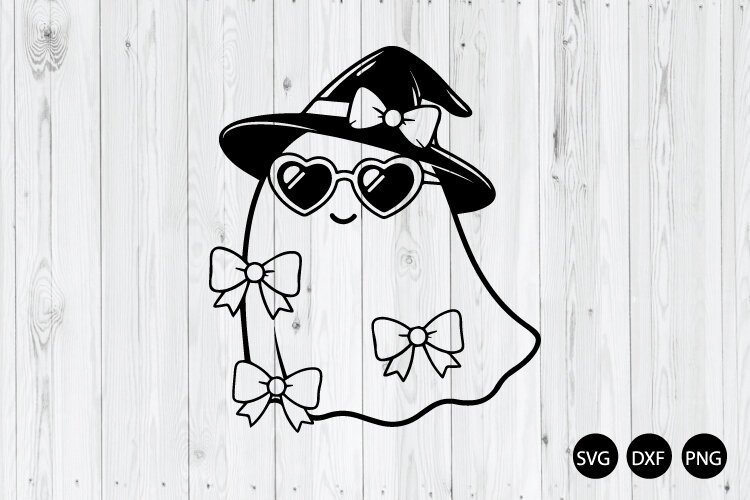 Coquette Halloween Ghost SVG, Cool Ghost SVG, Ghost SVG example image 1