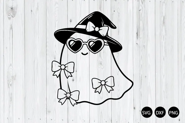 Coquette Halloween Ghost SVG, Cool Ghost SVG, Ghost SVG
