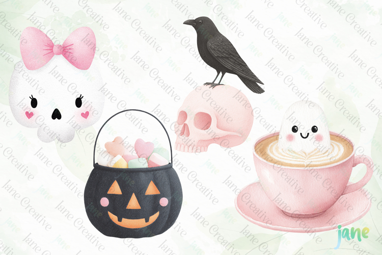 Cute Girly Halloween Clipart