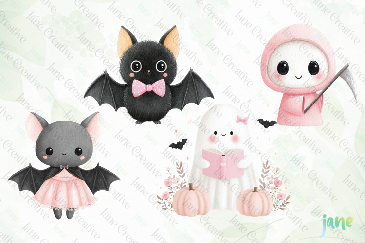 Cute Girly Halloween Clipart