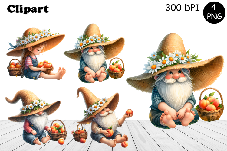 Cute flowers gnome clipart, birthday gnome sublimation