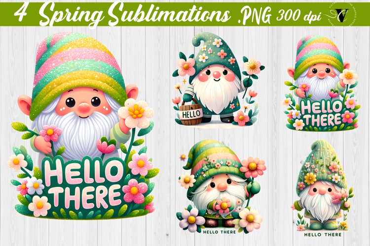 Spring Gnome Sublimation | Spring clipart