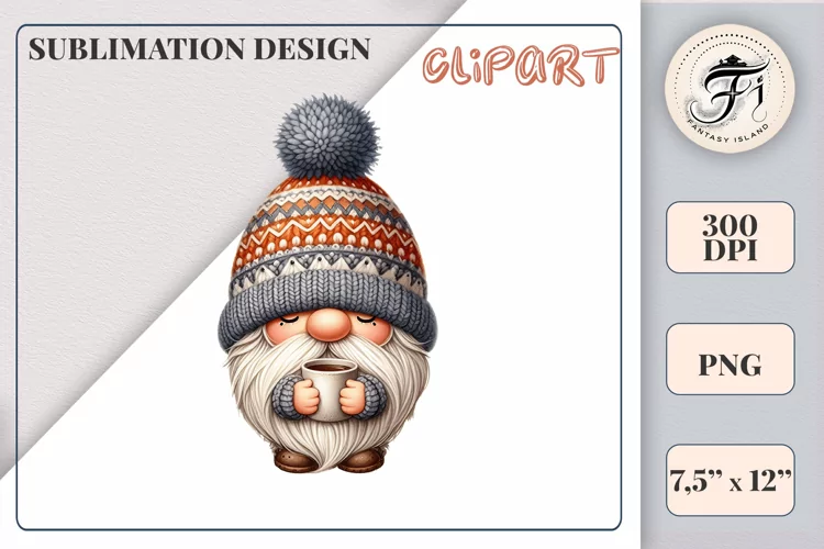 Cute Gnome | Sublimation Design | Png | Watercolor Clipart