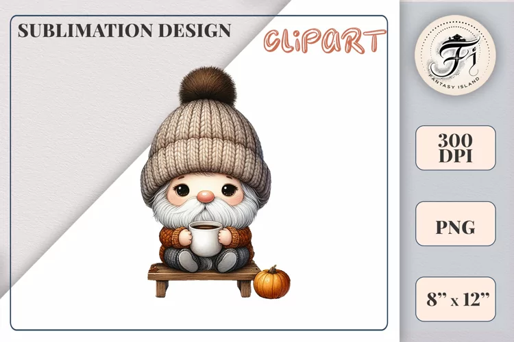 Cute Gnome | Sublimation Design | Png | Watercolor Clipart