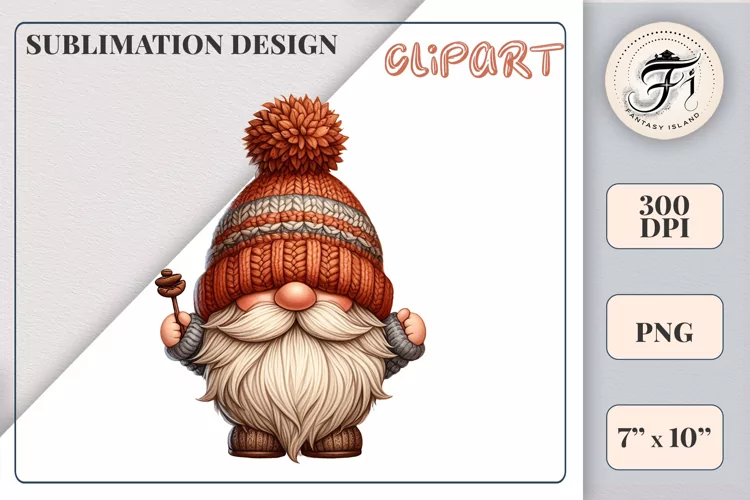 Cute Gnome | Sublimation Design | Png | Watercolor Clipart