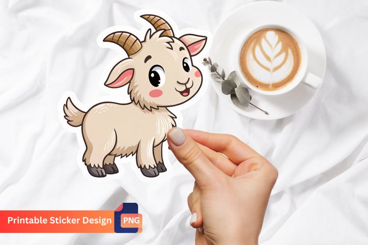 Cute Goat Sticker, Cartoon Goat Sticker, Goat Lovers Sticker