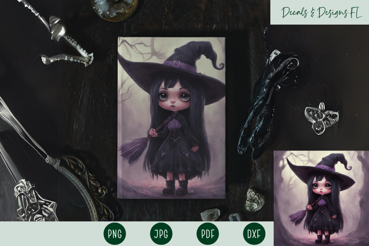 Cute Goth Witch Sublimation| Cute Witch | Halloween PNG
