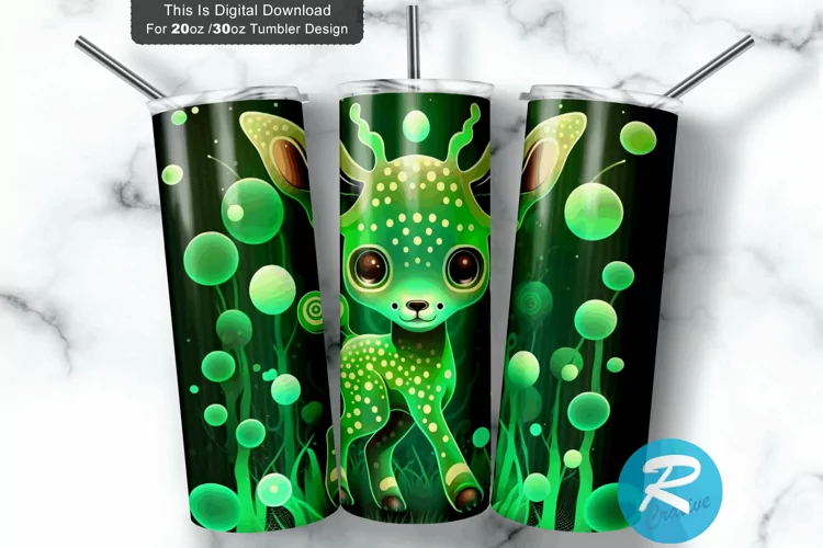 Cute Green Glow Baby 20oz/30oz Skinny Tumbler