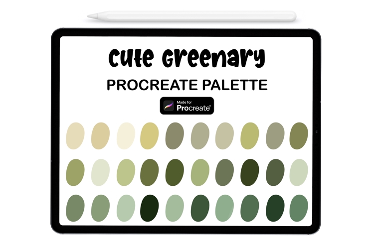 Cute Greenary Procreate Palette - Procreate Color Palette