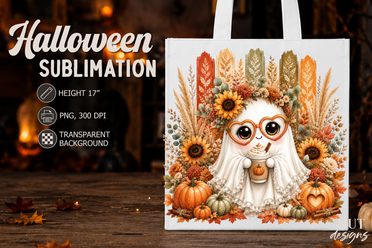 Cute Pumpkin Spice Ghost Boho Halloween Autumn