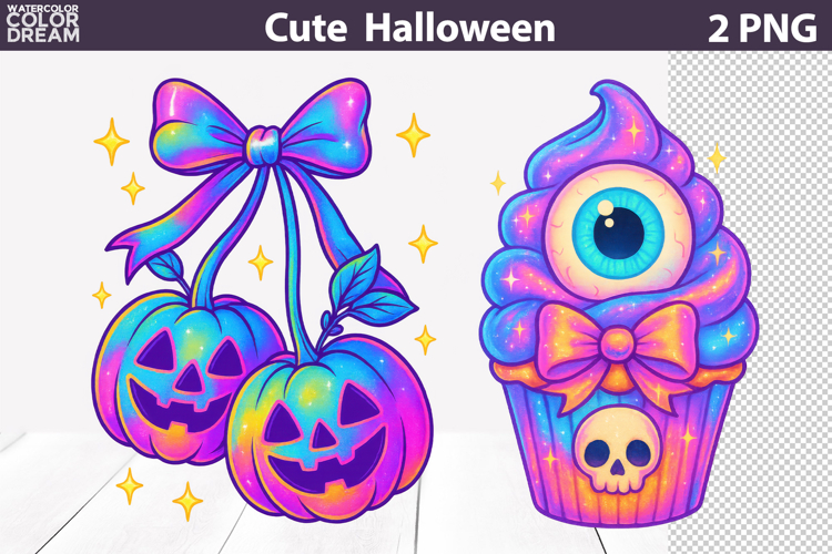 Iridescent Cherry Pumpkin Bow | Eyeball Cupcake Halloween