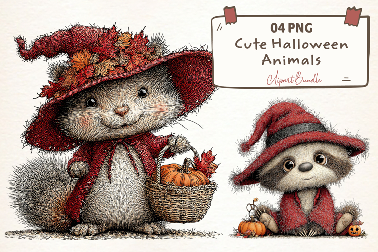 Cute Halloween Animals Png Clipart