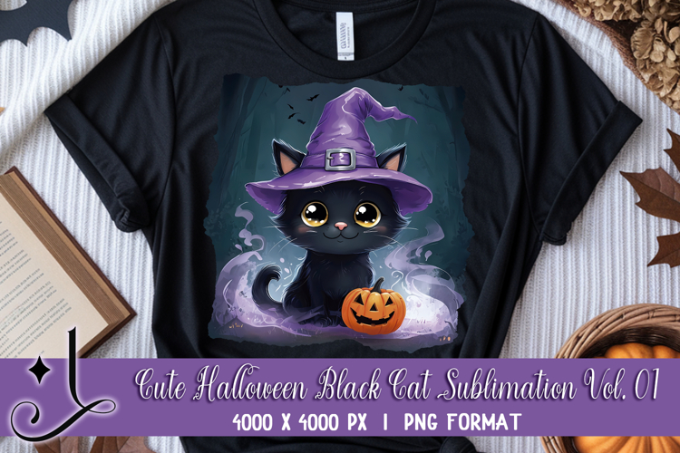 Cute Halloween Black Cat Sublimation Vol. 01